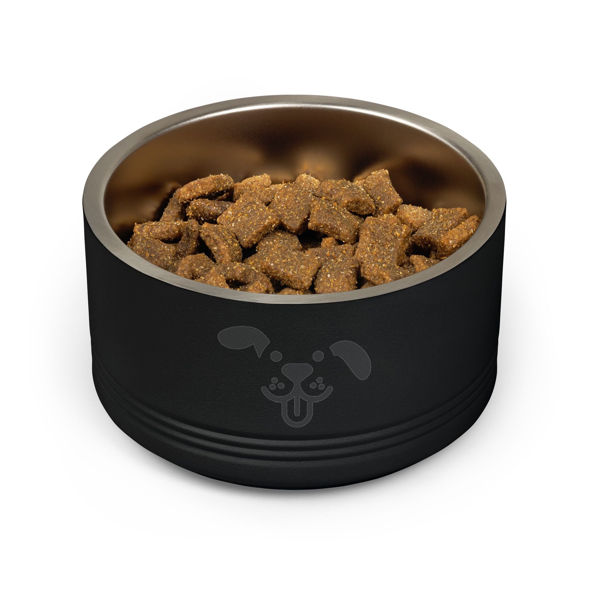 Cute Dog Face Stainless Steel Pet Bowl — 18 oz Cute Minimalist Dog Food & Water Dish