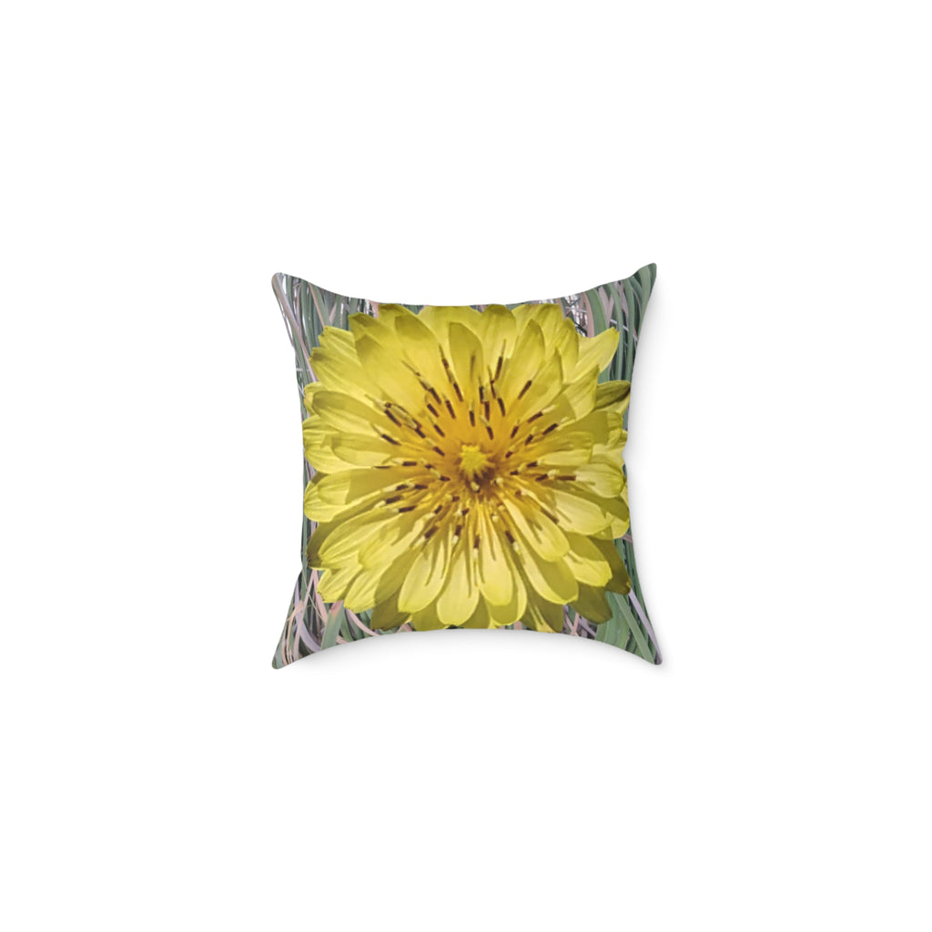 Yellow Dandelion Floral Throw Pillow