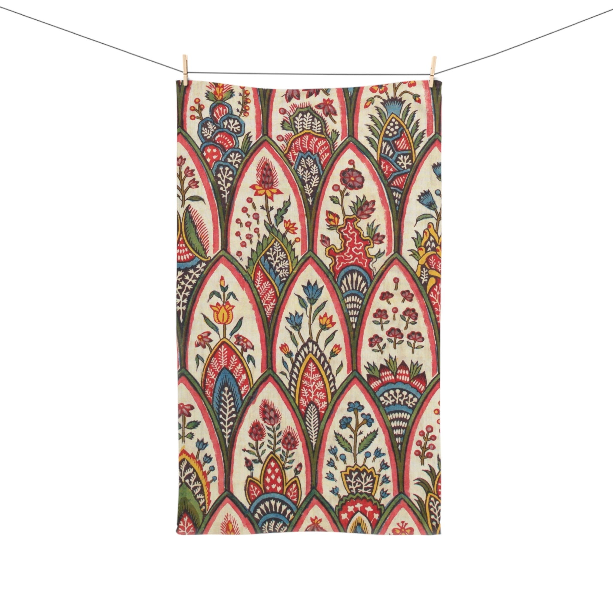 Floral Paisley Hand Towel — Boho Vintage Pattern Cotton Kitchen Towel