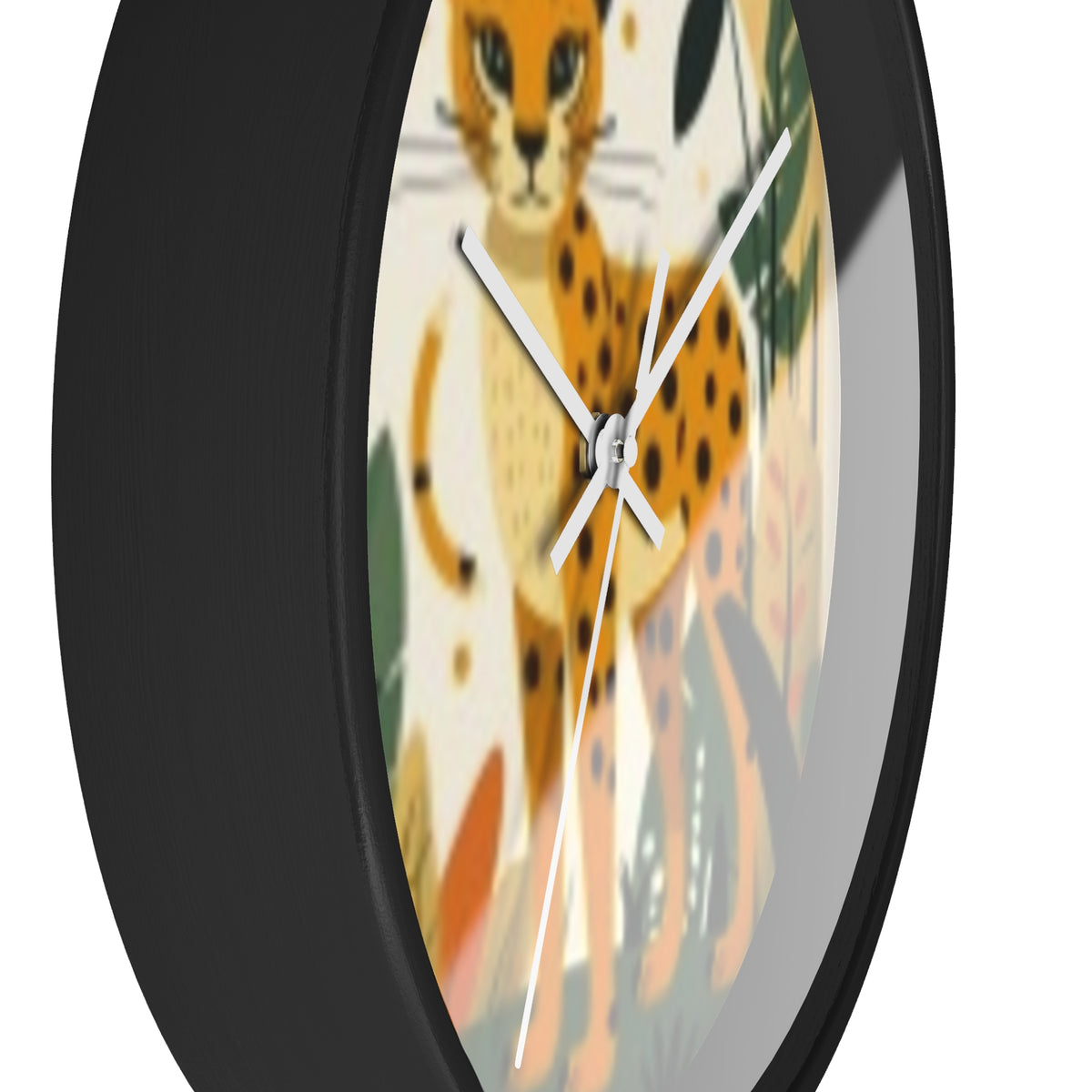 Cheetah Jungle Wall Clock — Cute Safari Nursery & Children  Decor