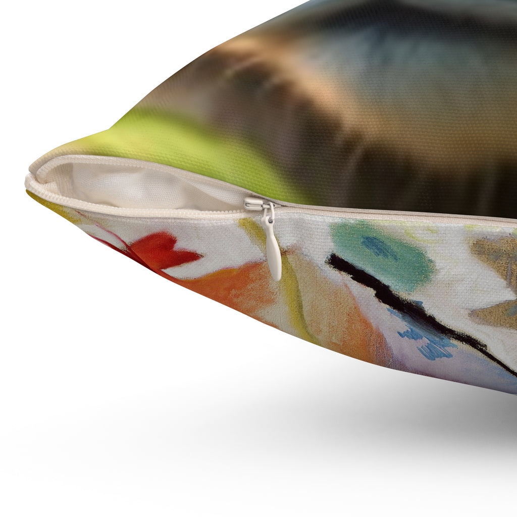 Decorative Pillow Cat Face & Colorful Geometrics