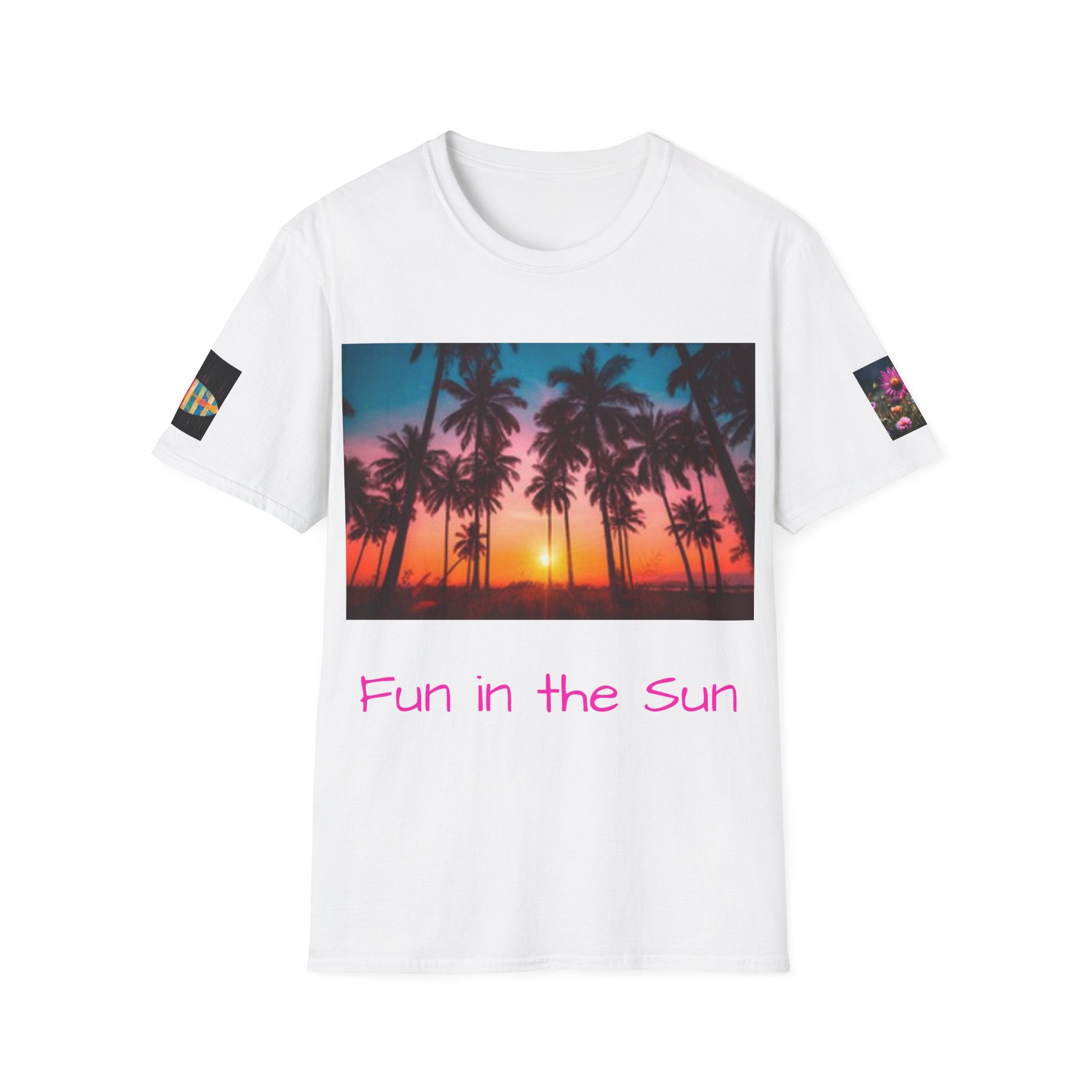 Sunset Palm Beach T-Shirt — Tropical Sunset Graphic Tee