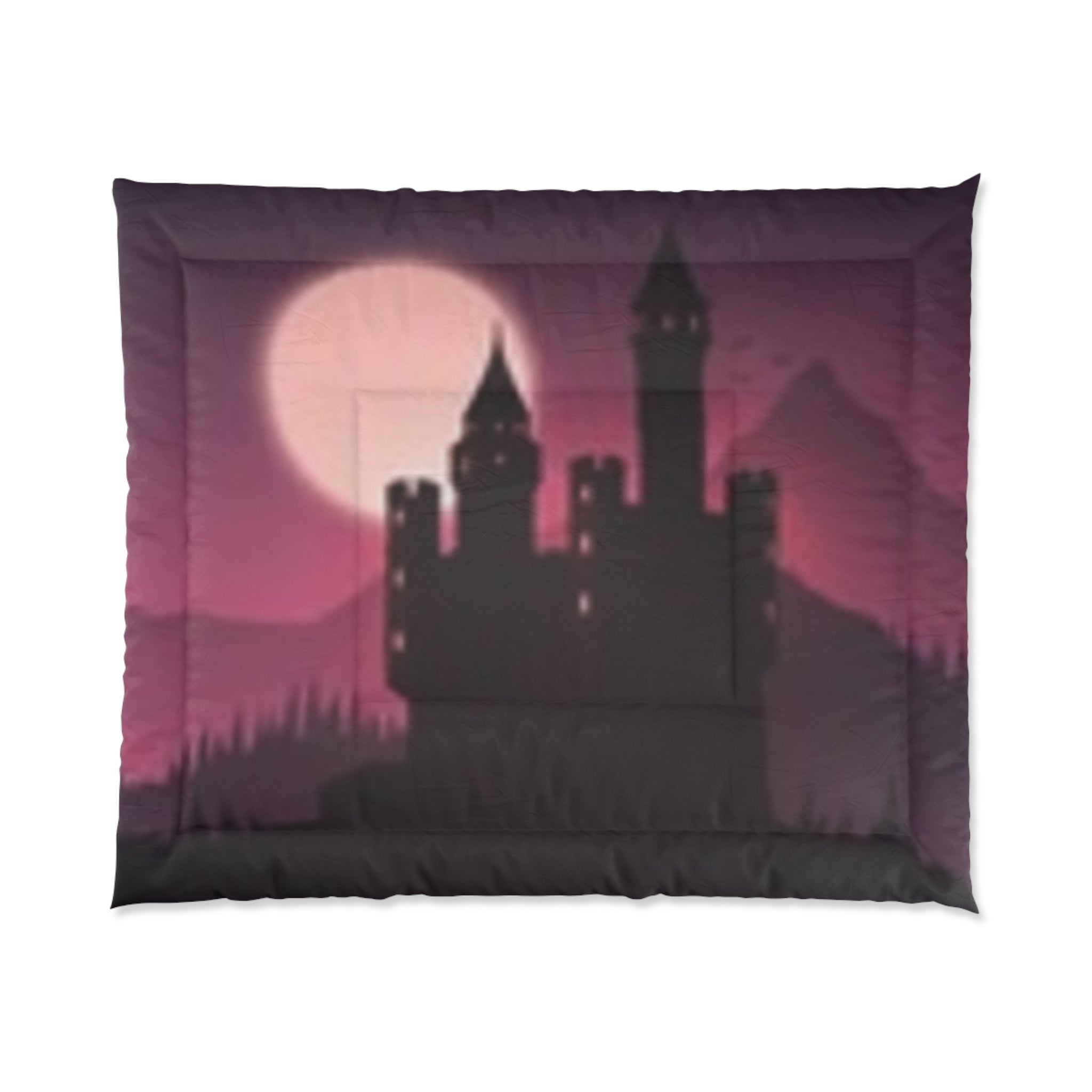 Castle Moonlight Comforter — Pink Purple Fantasy Bedding