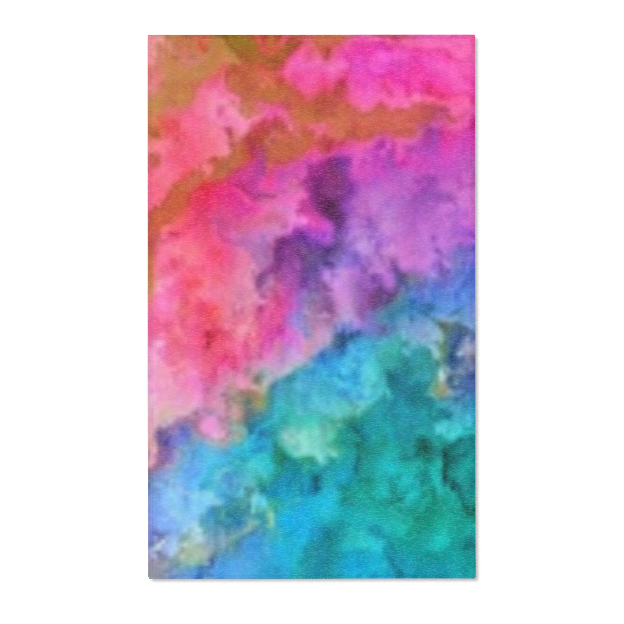 Tapis éclatant à l'aquarelle — Tapis de sol abstrait coloré bleu rose vert