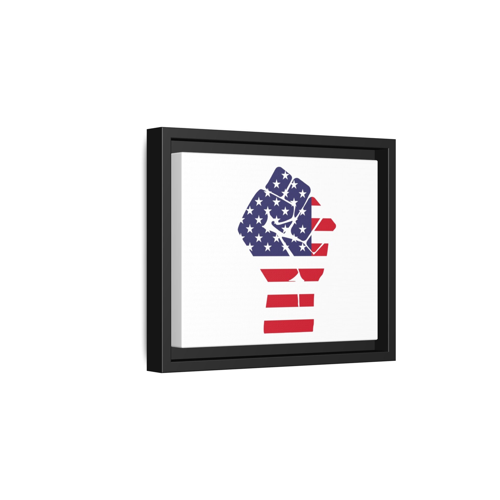 Framed Canvas Print – American Flag Fist Wall Art