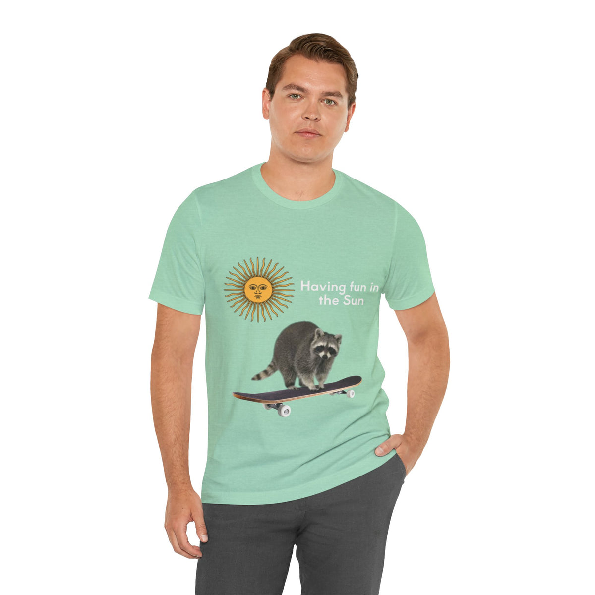 Raccoon Riding Skateboard T-Shirt — Cute Skate & Wildlife Graphic Tee