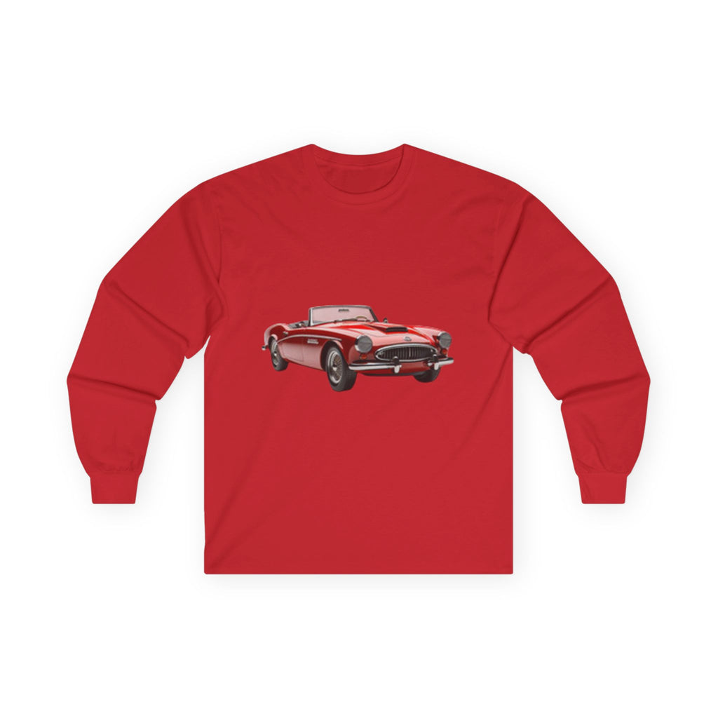 Classic Red Convertible Long Sleeve T-shirt — Vintage Sports Car Graphic