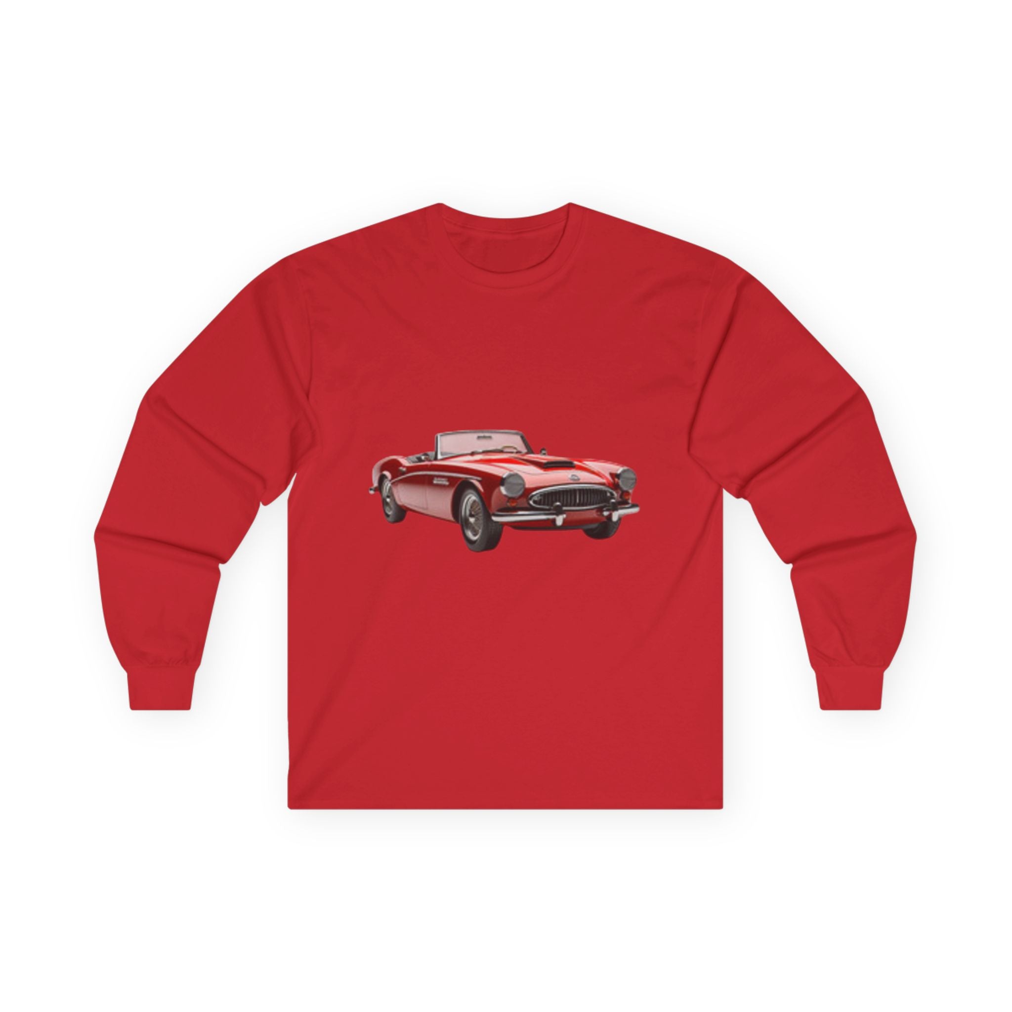 Classic Red Convertible Long Sleeve T-shirt — Vintage Sports Car Graphic