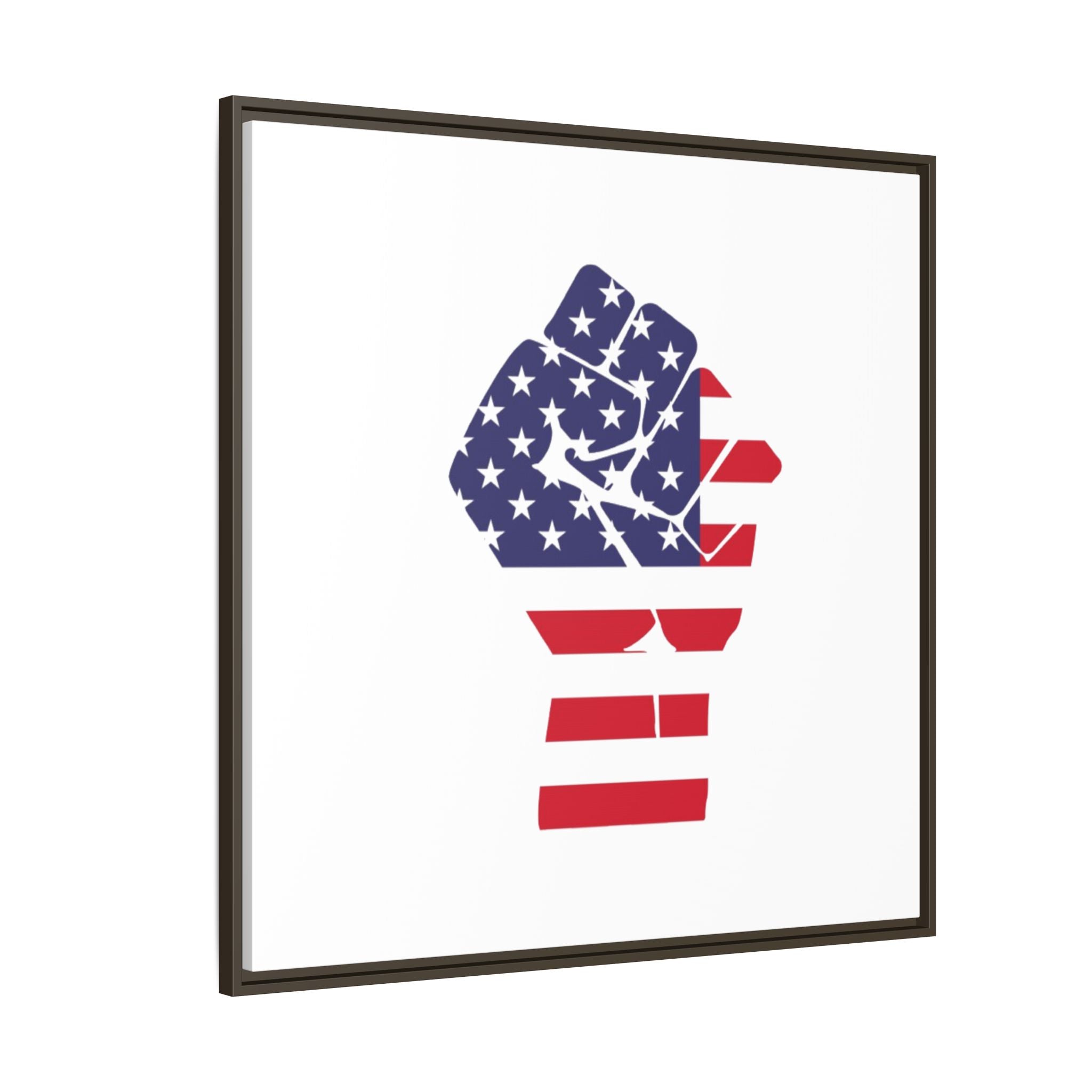 Framed Canvas Print – American Flag Fist Wall Art