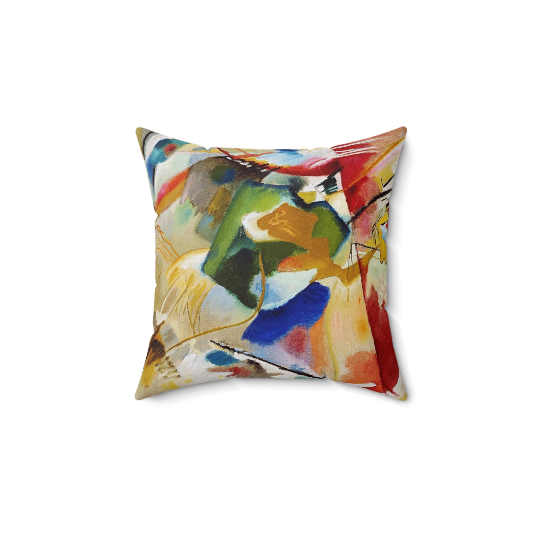 Decorative Pillow Cat Face & Colorful Geometrics