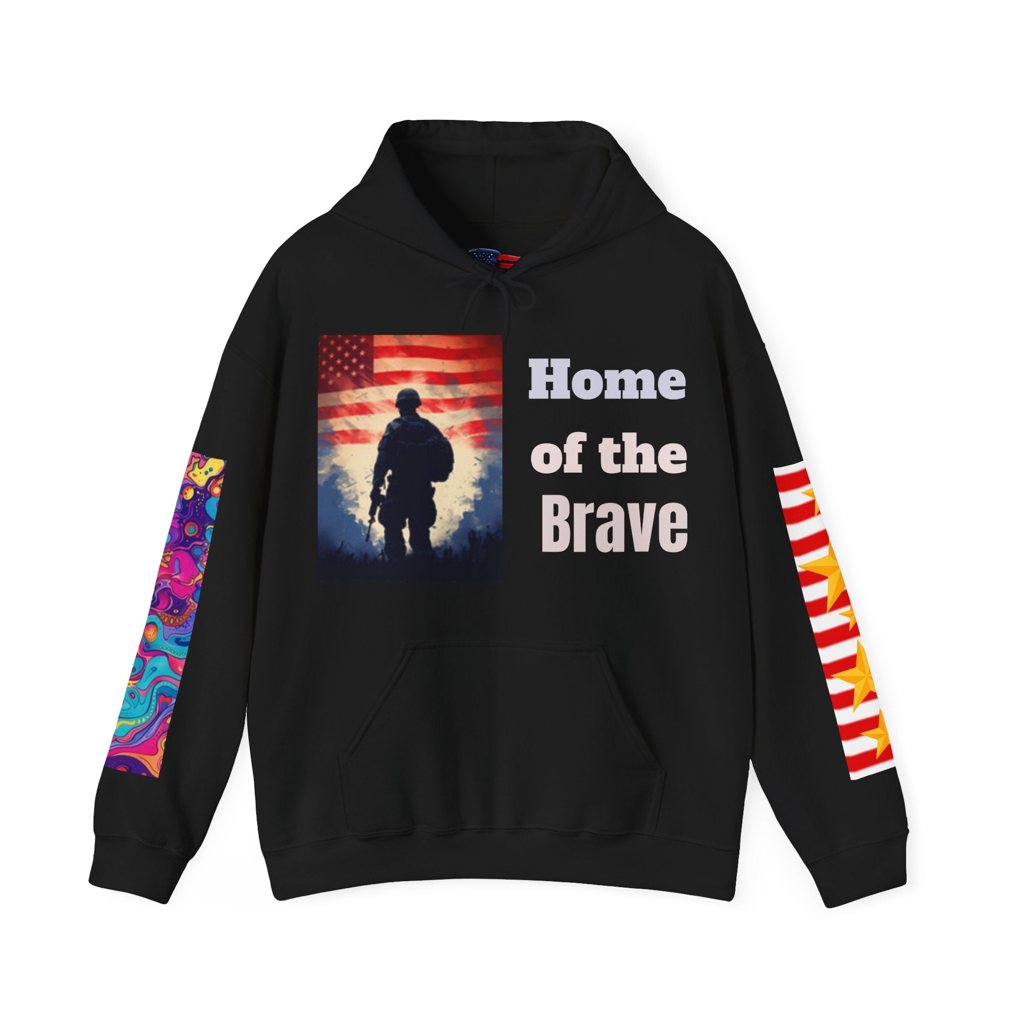 Sweat à capuche drapeau américain soldat — Vétéran patriote américain pour le monde