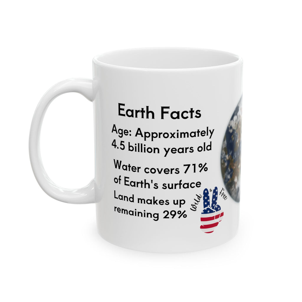 Earth Facts Ceramic Mug — Educational Planetary Coffee Cup (11oz, 15oz)