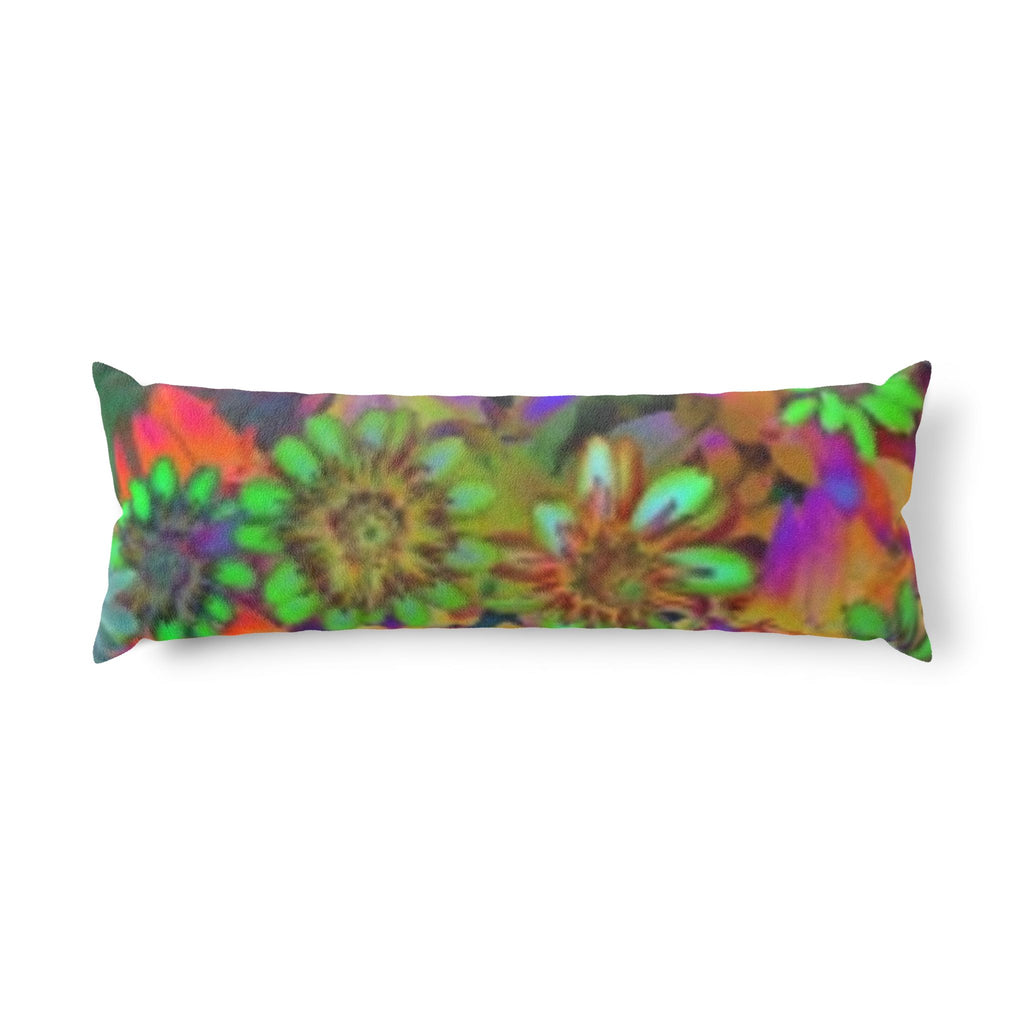 Floral Psychedelic Body Pillow — Vibrant Boho Sleep & Decor Pillow