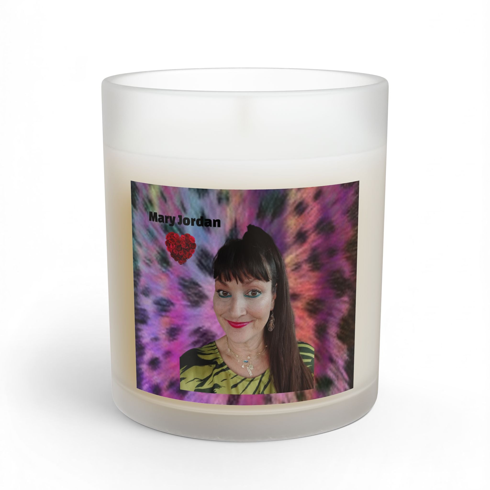 Mary Jordan  Glass Candle — Personalized Scented 11oz Candle with 'Mary Jordan' Design