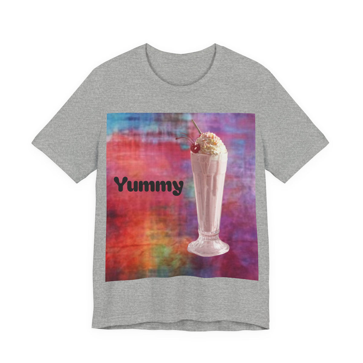 Yummy Strawberry Milkshake Tee - Retro Colorful Ice Cream Soda Graphic T-Shirt