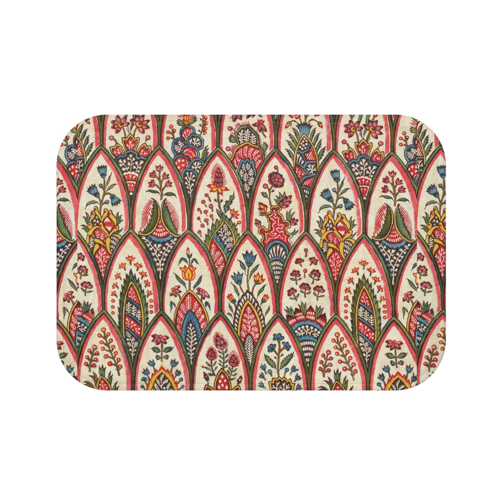 Botanical Paisley Bath Mat — Vintage Floral Pattern Rug for Bathroom
