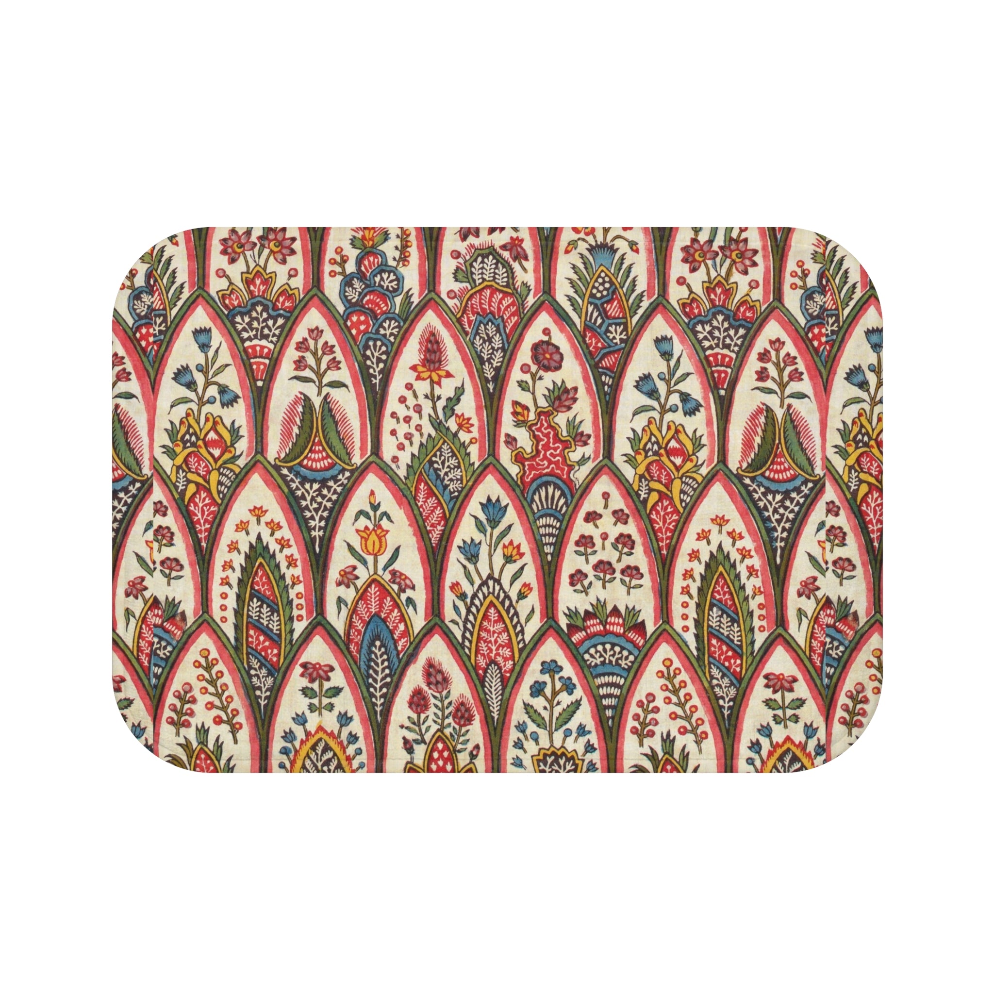 Botanical Paisley Bath Mat — Vintage Floral Pattern Rug for Bathroom