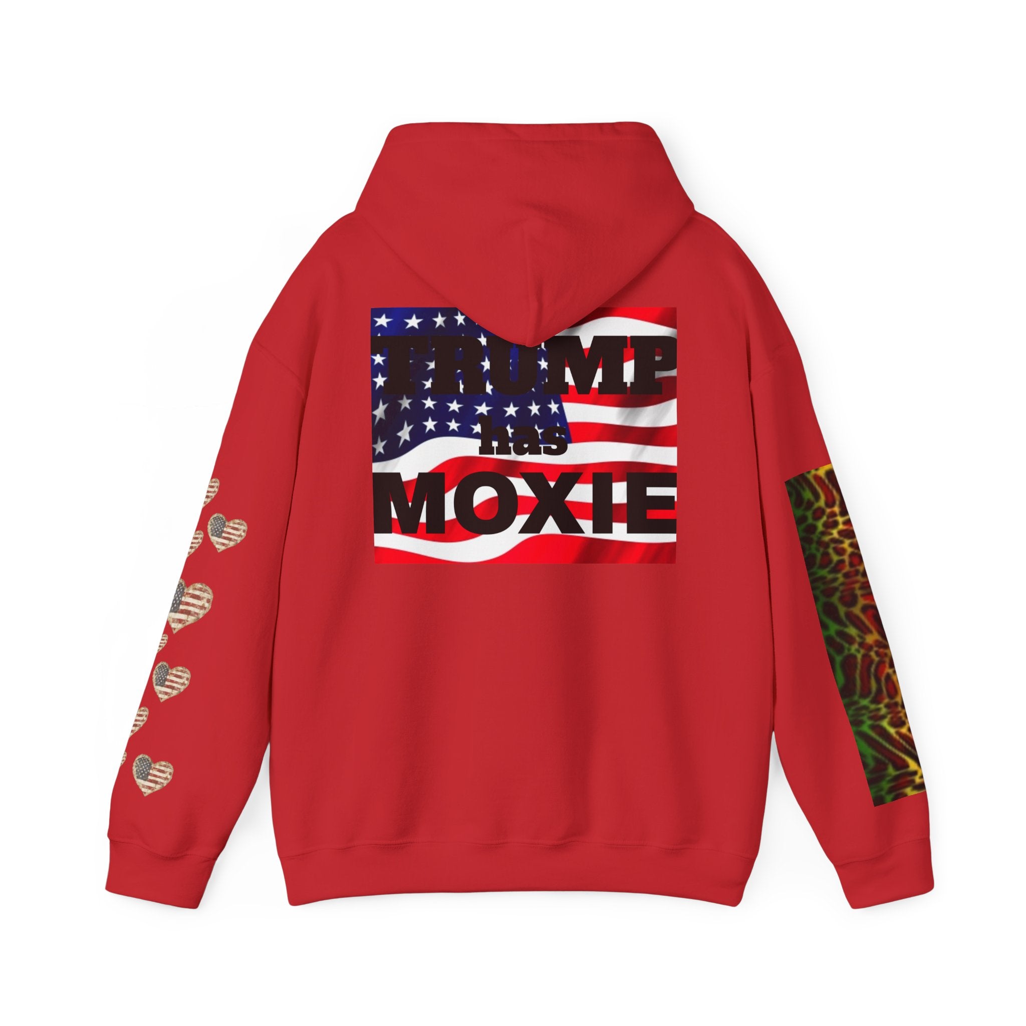 TRUMP has MOXIE American Flag  Graphic Hoodie — Patriotic Fist Design