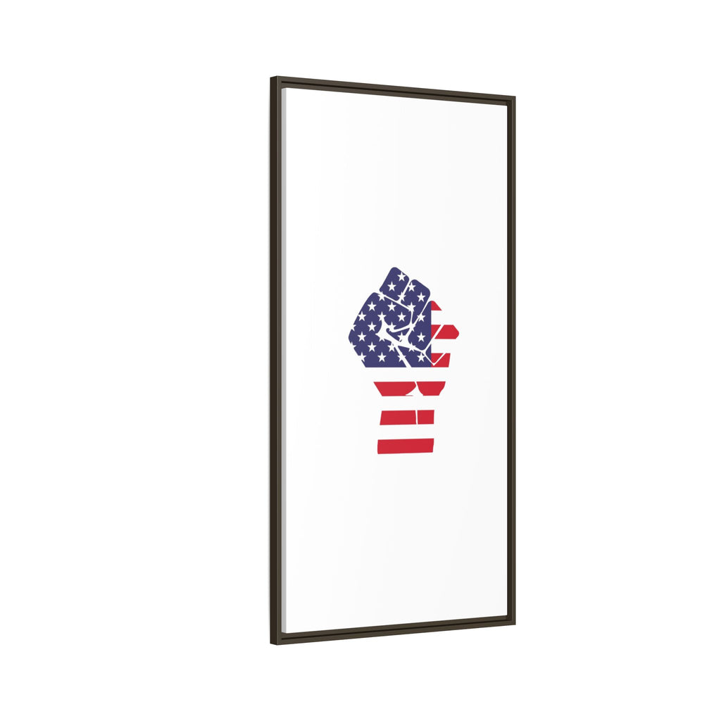 Framed Canvas Print – American Flag Fist Wall Art