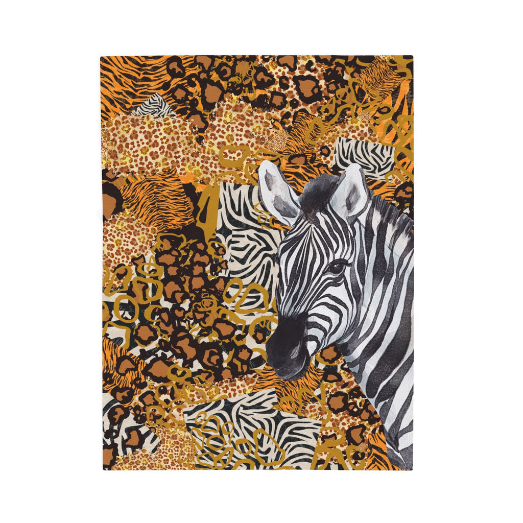 Zebra Safari Velveteen Plush Blanket — Animal Print Cozy Throw