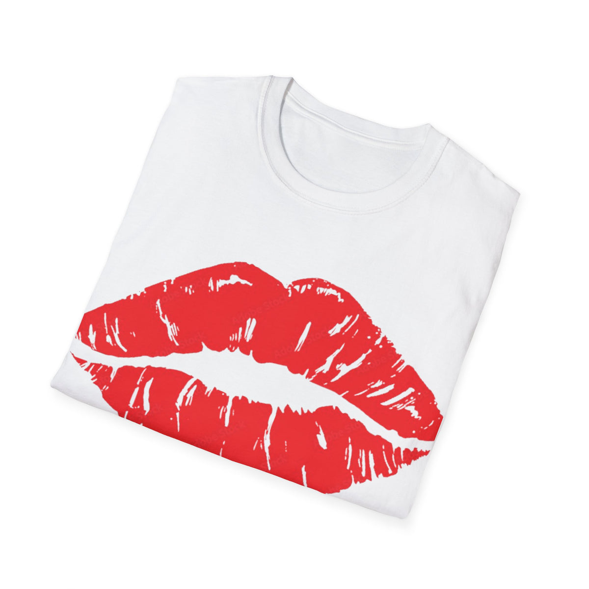 Kiss Mark T-Shirt — Red Lip Print Graphic Tee for Valentine’s Day & Gifts