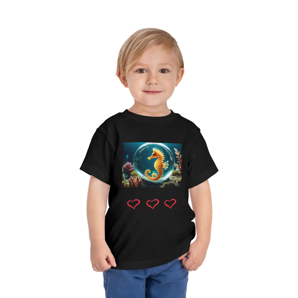 Toddler T-shirt — Cute Seahorse & Starfish Ocean Graphic