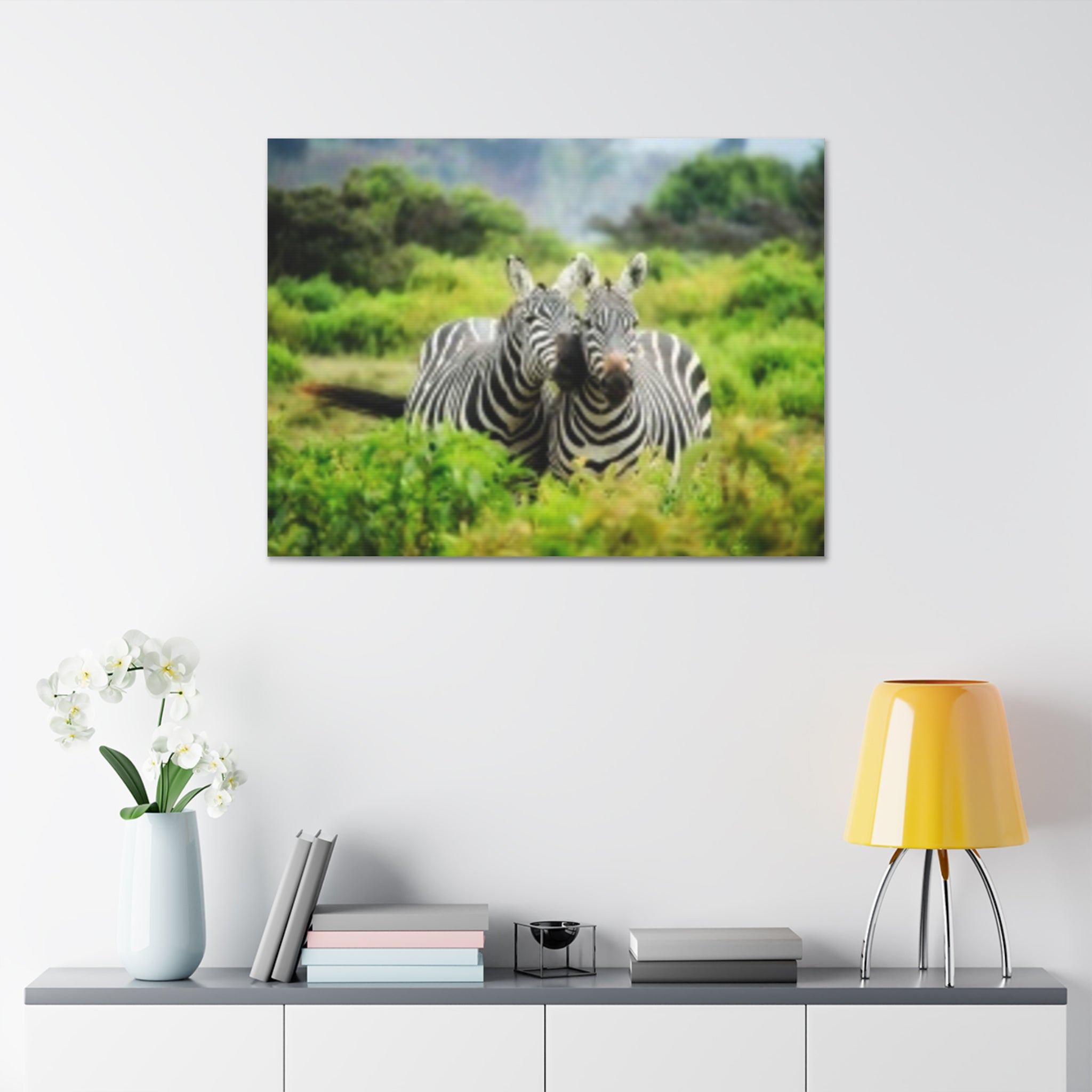 Zebra Pair Canvas Print - Stretched 1.5" Wildlife Wall Art