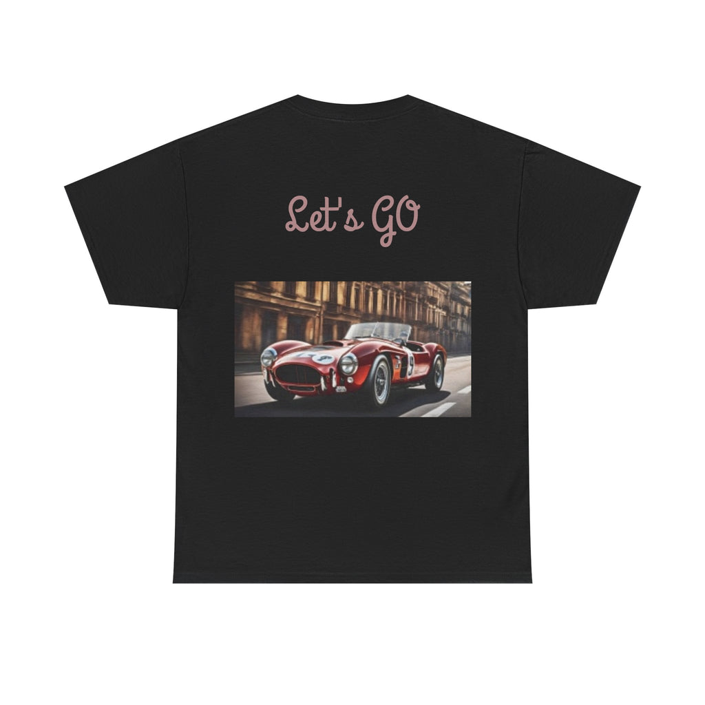 Pin-Up Girl with Terrier & Fast Car Graphic T-shirt — Retro 1950's Vintage Style T-Shirt