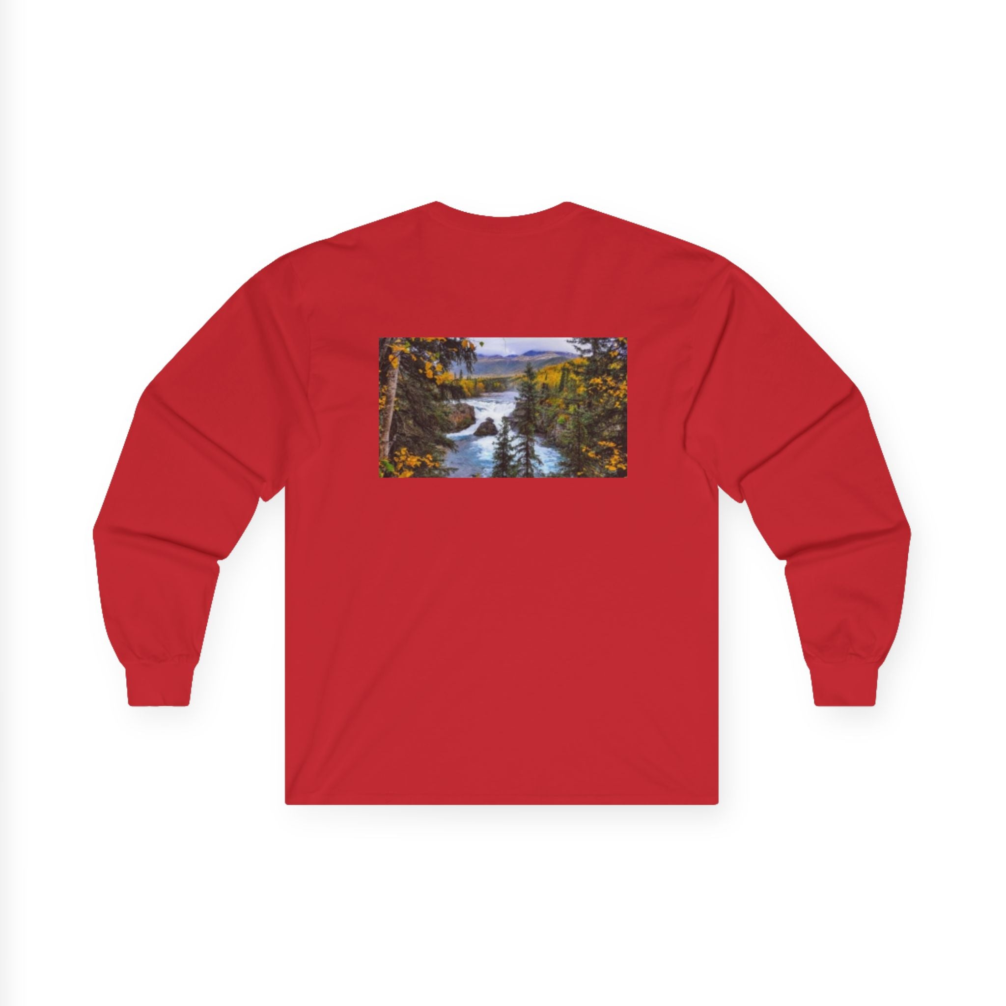 Long Sleeve T-shirt — Reflective Lion & Mountain River Nature Shirt