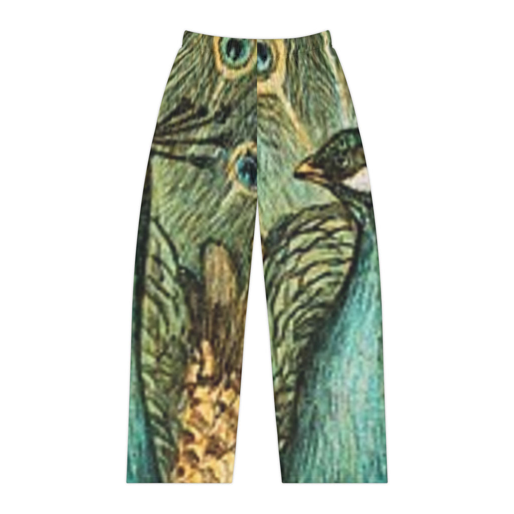 Peacock Print Pajama Pants — Women's Cozy All-Over-Print Lounge Pants