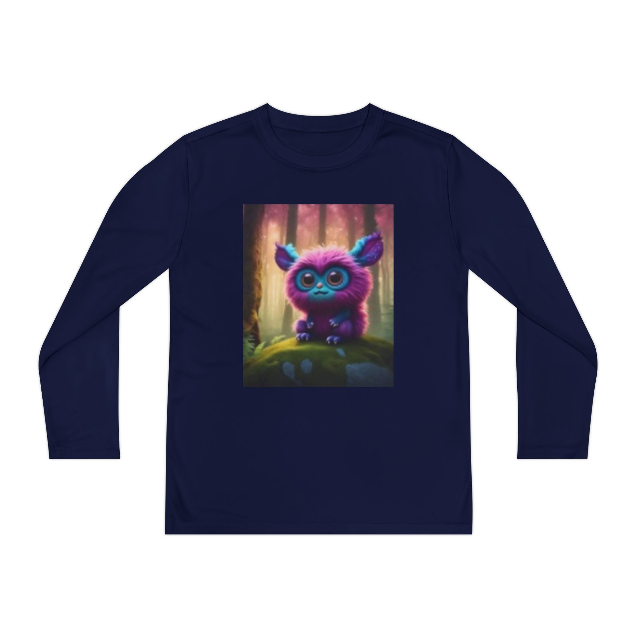 Youth Long Sleeve Tee – Cute Neon Forest Creature Graphic