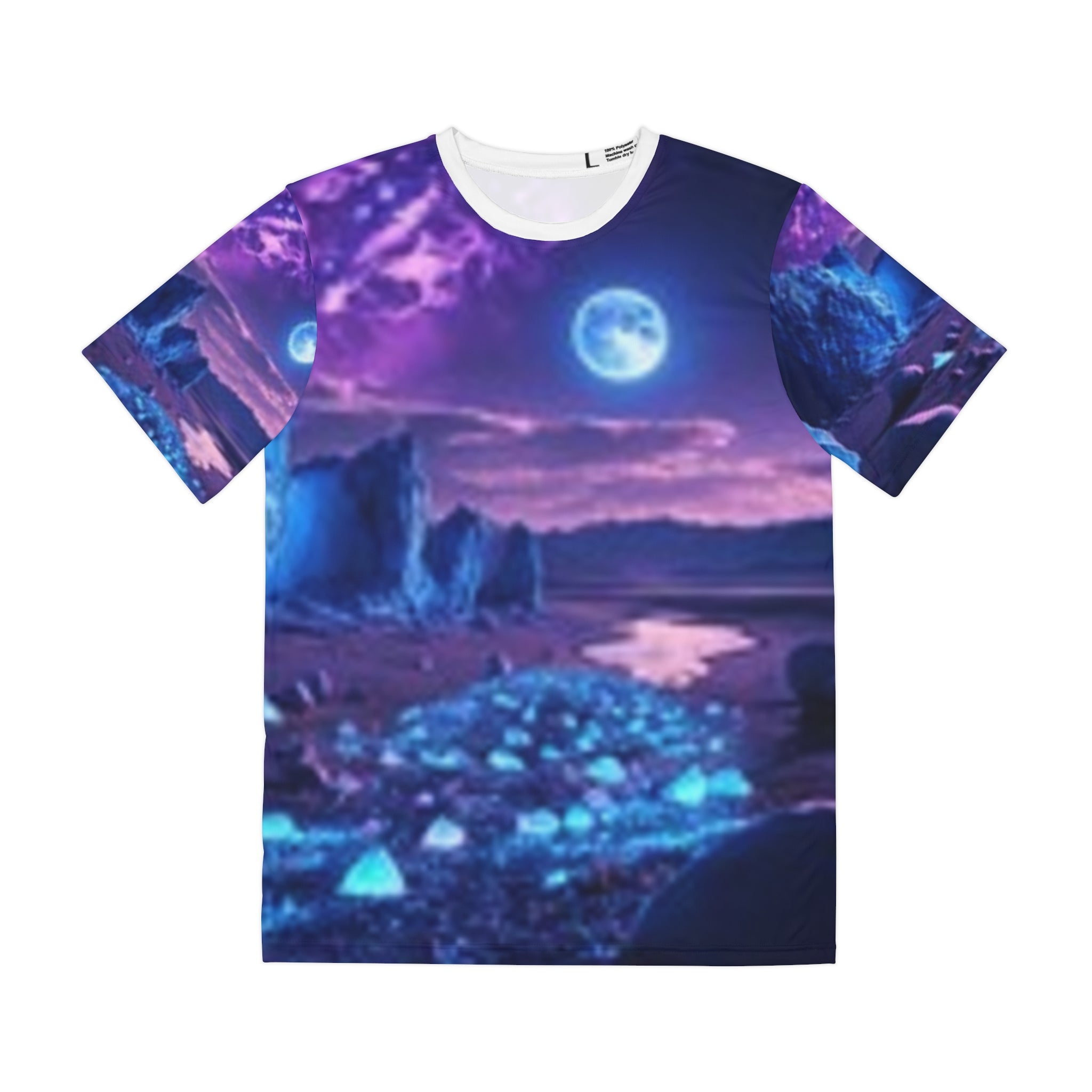 Galactic Moonscape T-shirt — Neon Purple Alien Landscape