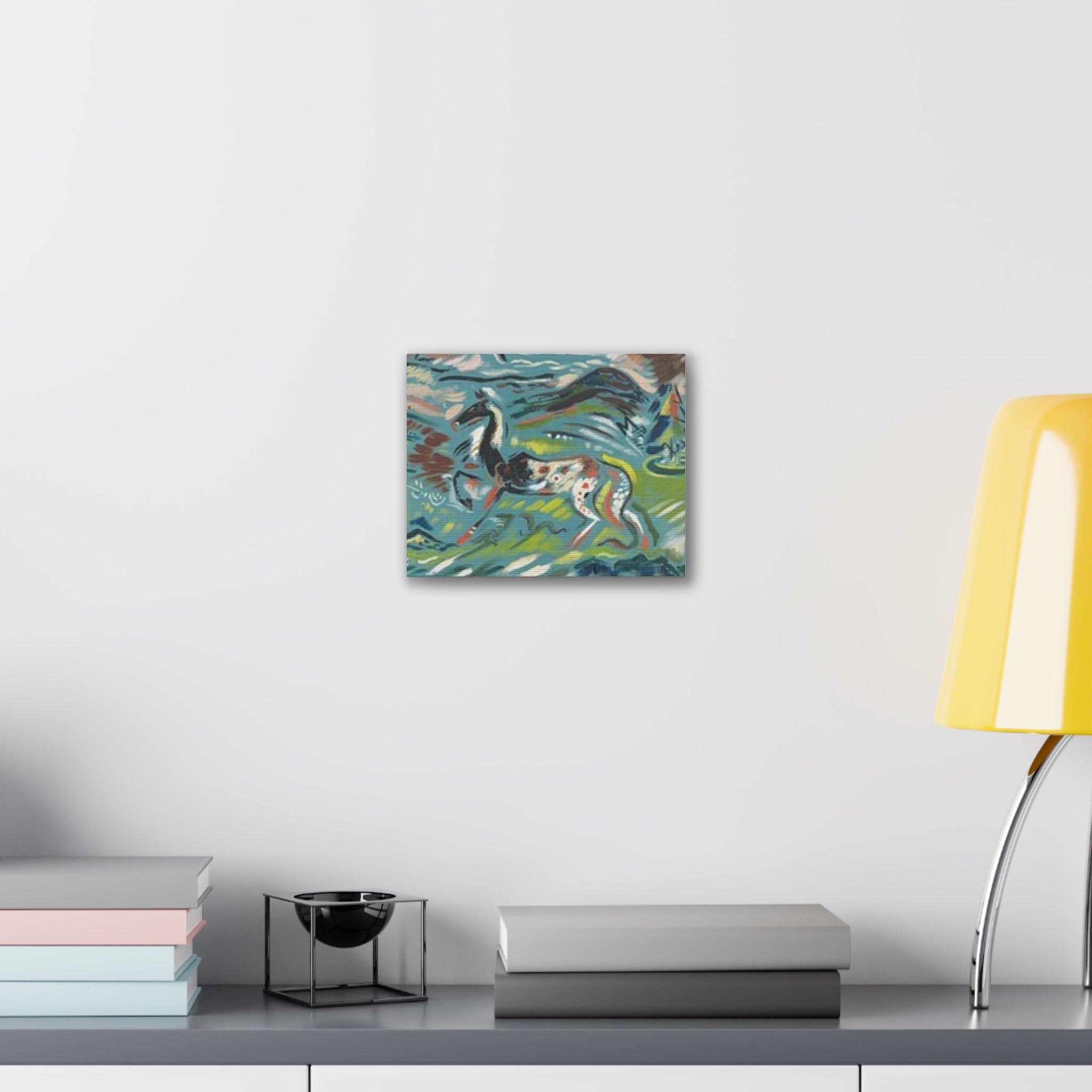 Abstract Horse Canvas Print — Colorful Surreal Animal Art on Stretched Canvas