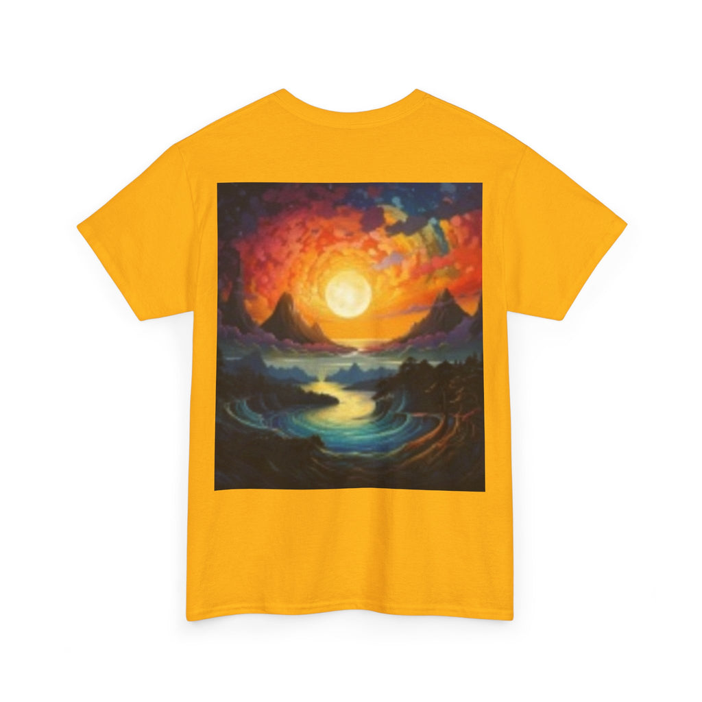 Nature Scene T-shirt— Five Bears in  River & Sunset Landscape T-Shirt