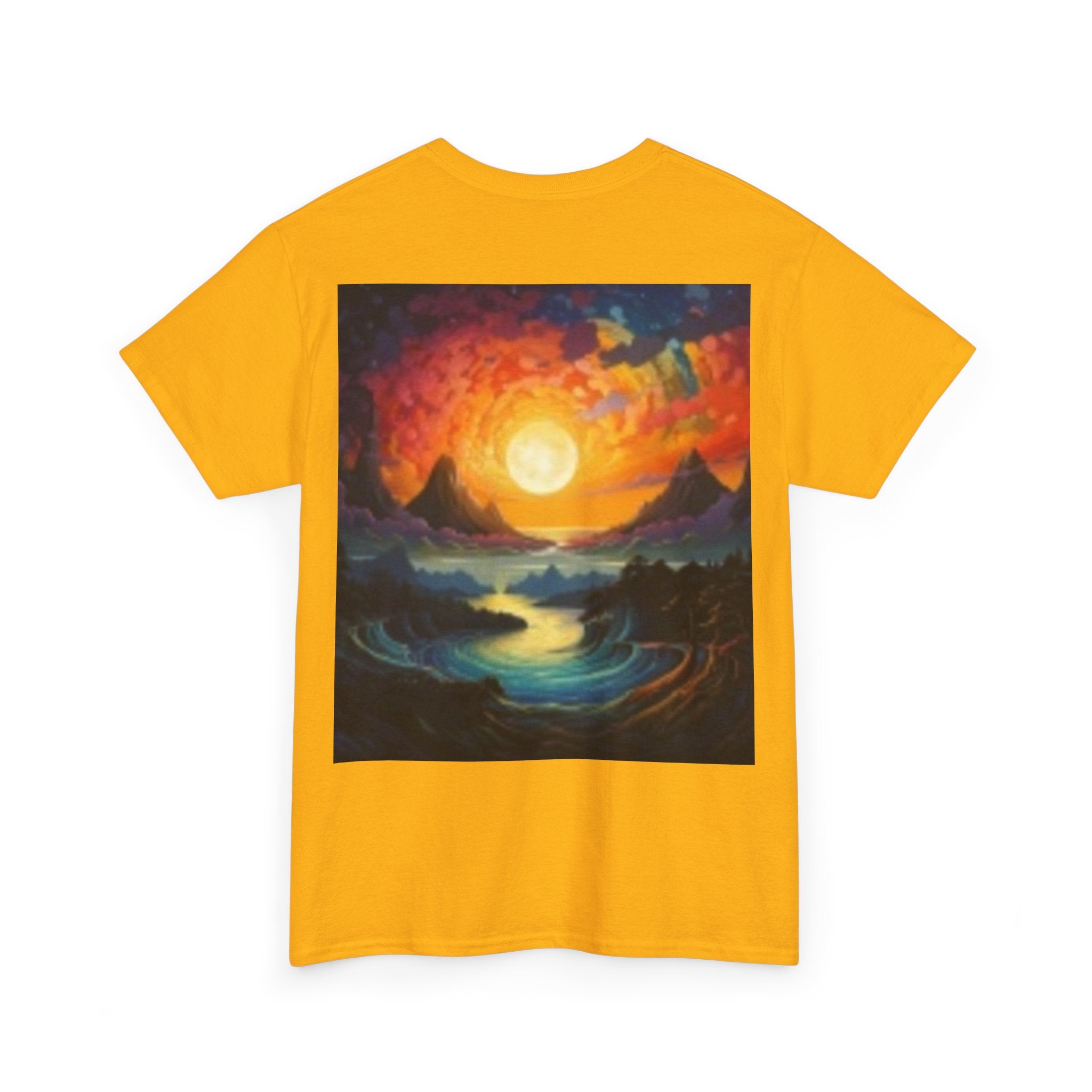 Nature Scene T-shirt— Five Bears in  River & Sunset Landscape T-Shirt