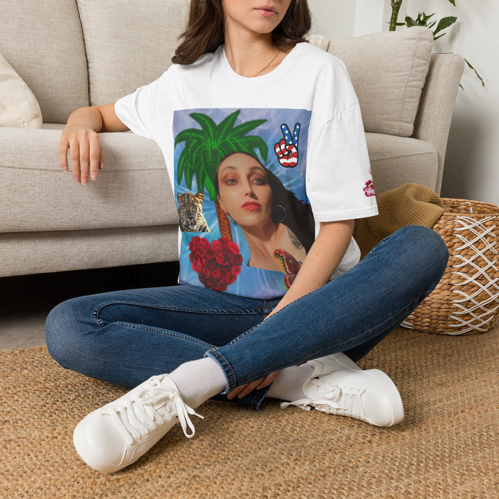 Paisley Tee — Vintage Glam Face Print T‑Shirt