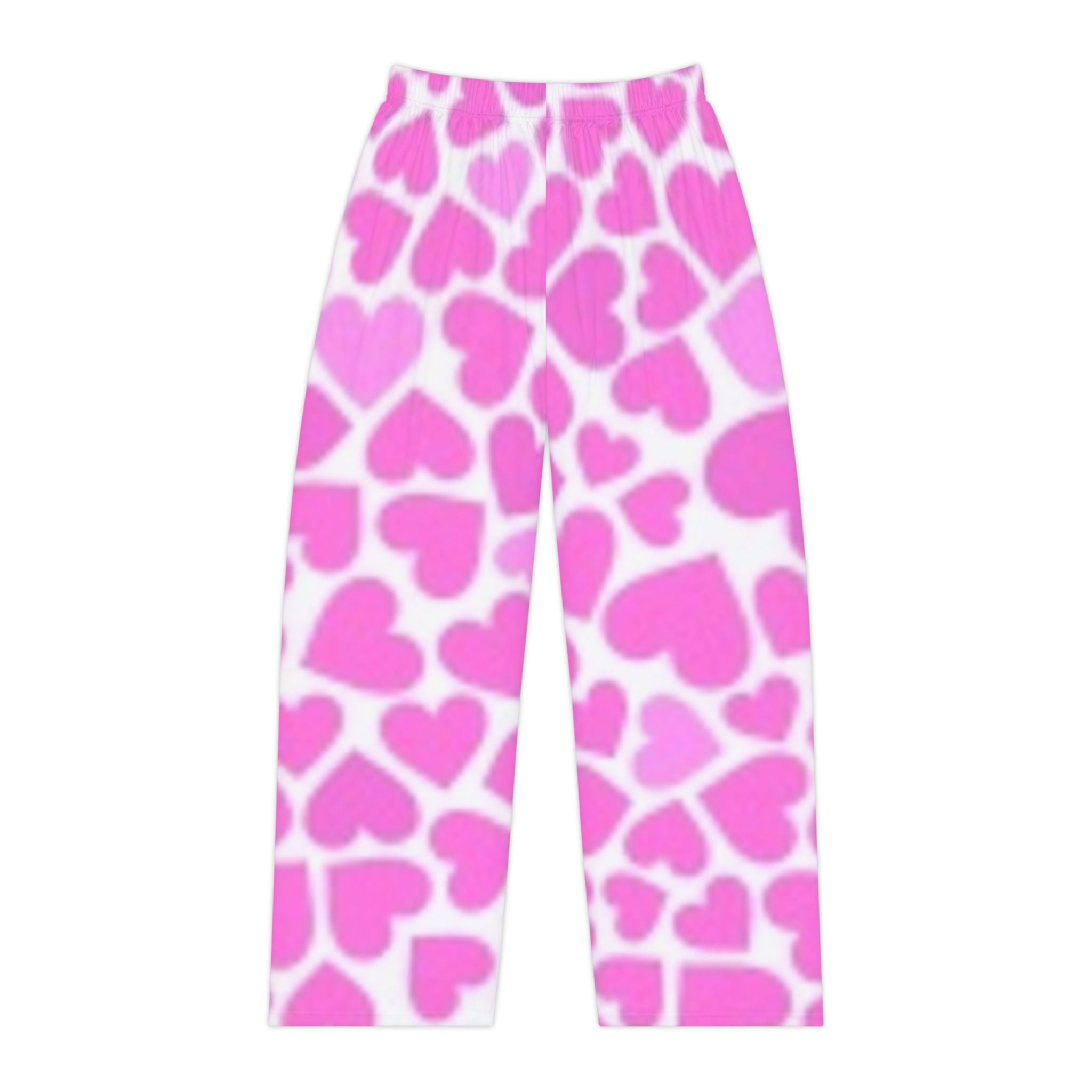 Women's Pajama Pants — Pink Heart All-Over Print Lounge Sleepwear