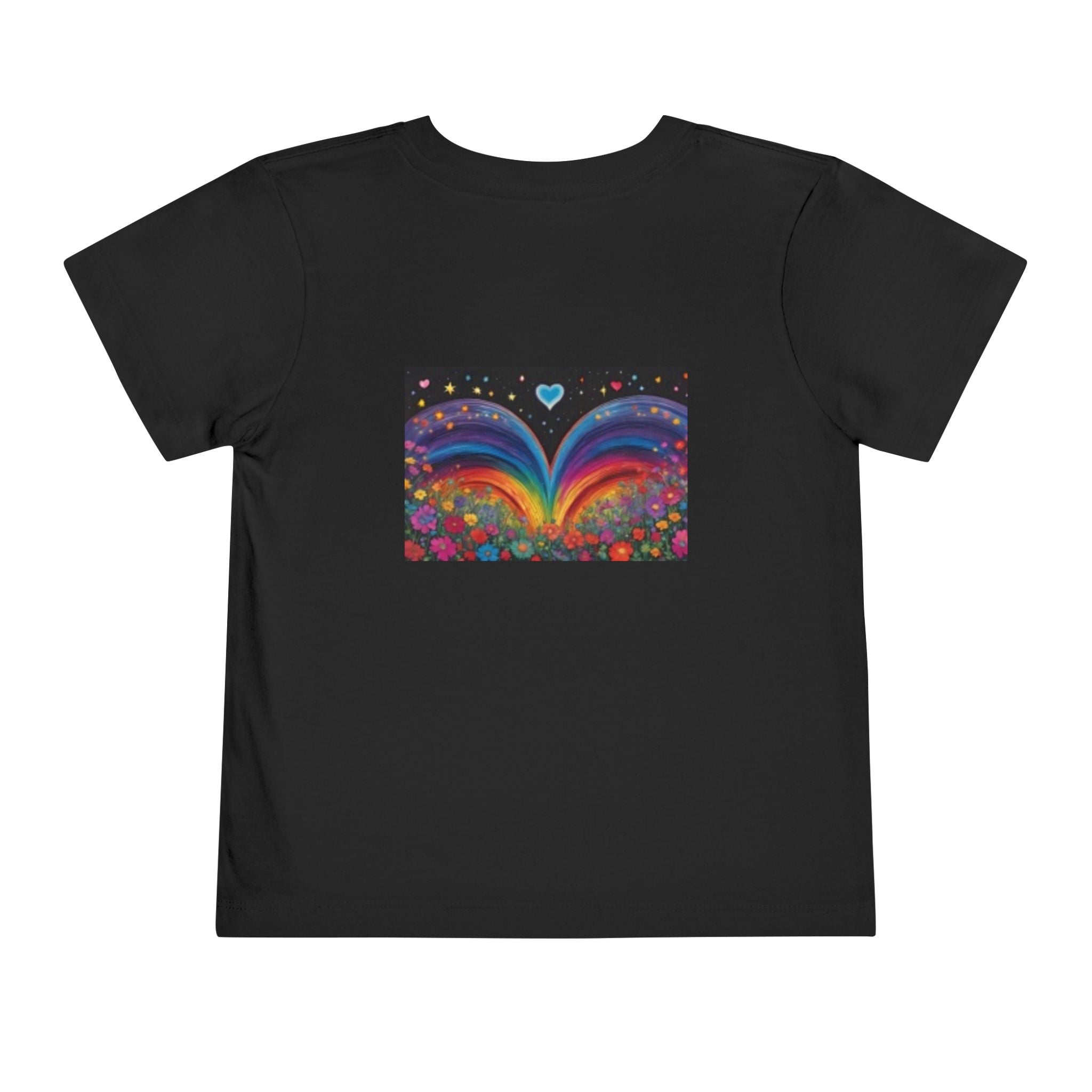 Toddler Tee — Colorful Rainbow Heart & Cute Animal Friends