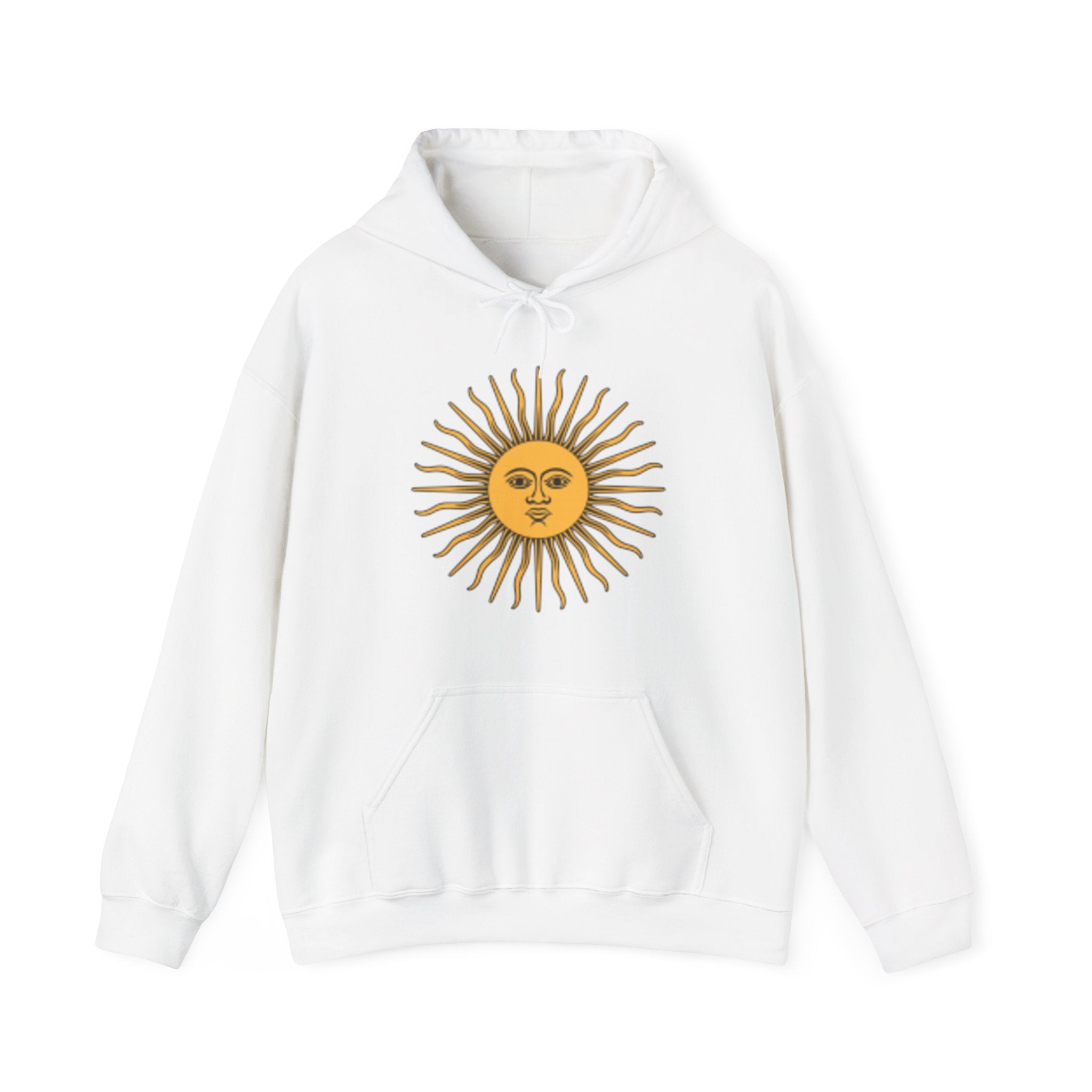 Sunface & Galloping Horses Hoodie — Boho Celestial Horse Art Sweatshirt