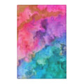 Vibrant Watercolor Area Rug — Colorful Abstract Blue Pink Green Floor Mat