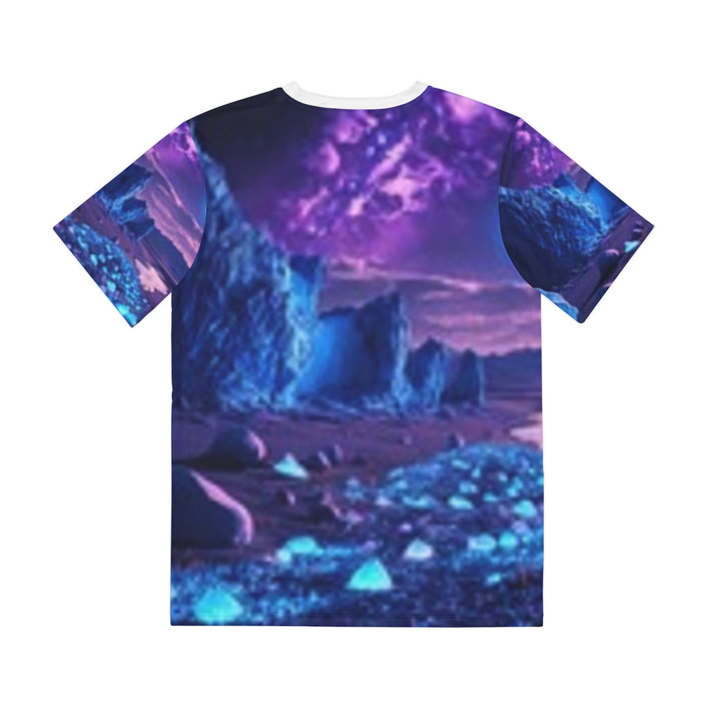 Galactic Moonscape T-shirt — Neon Purple Alien Landscape