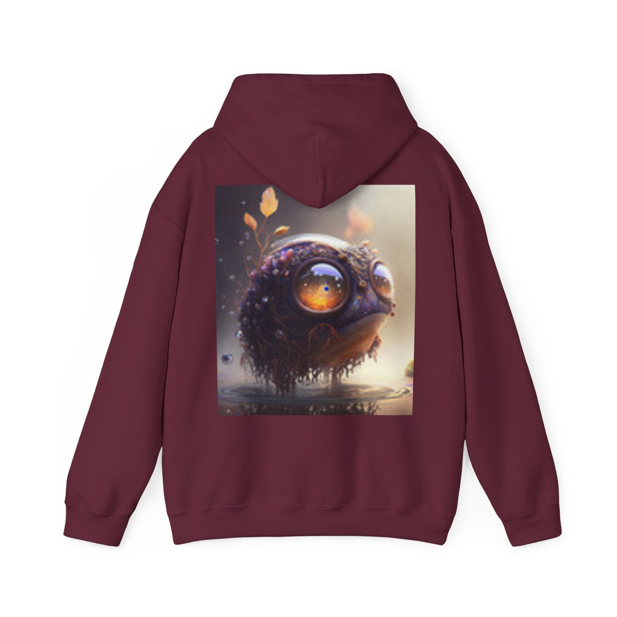 Cute Fuzzy Creature Hoodie – Whimsical Big-Eyed Monster Art Sweatshirt
