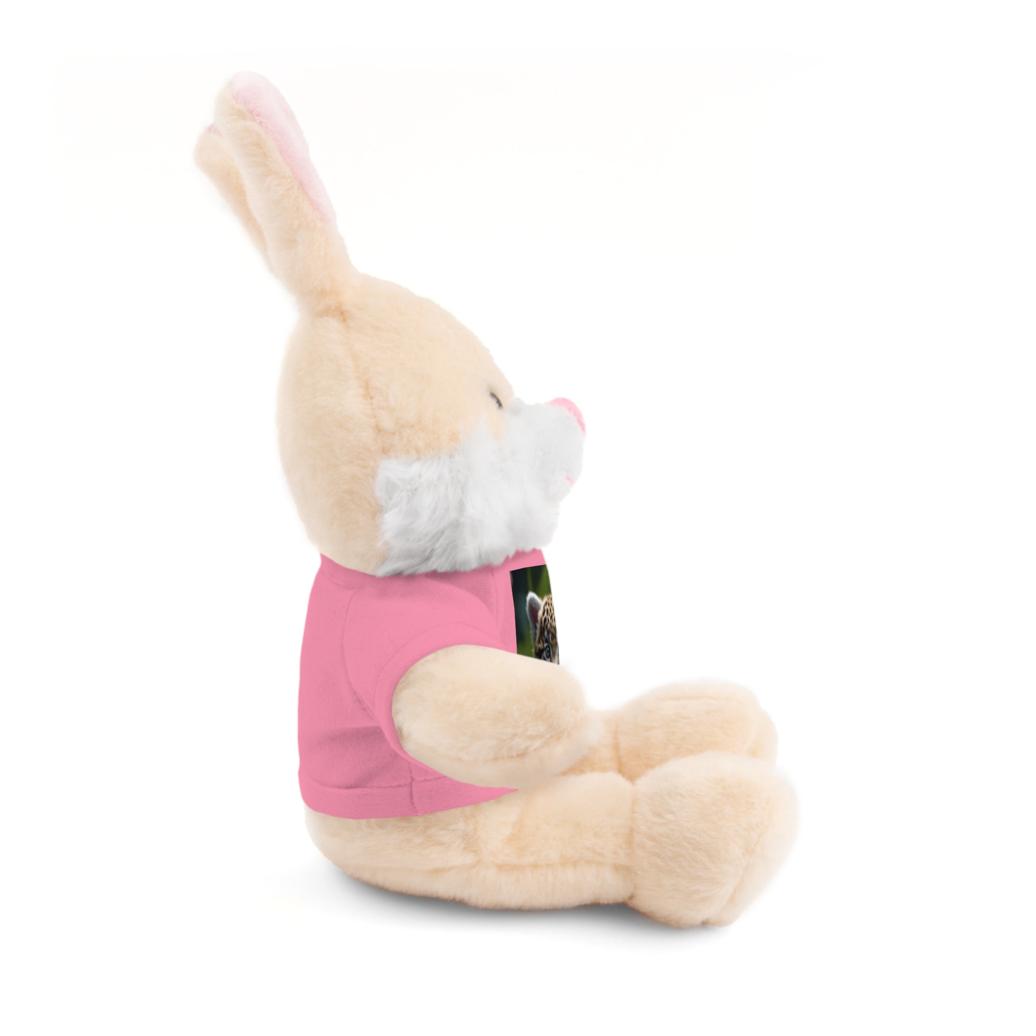 Plush Teddy Bear with Leopard Cub Tee — Cute Animal Gift for Kids & Wildlife Lovers