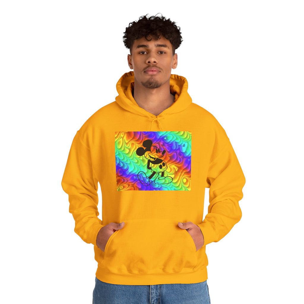 Mickey Mouse Rainbow Colors Unisex Heavy Blend Hooded Sweatshirt Warm & Cozy