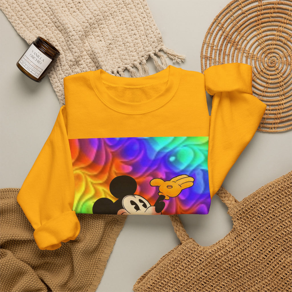 Mickey Mouse Rainbow Colors Unisex Heavy Blend Crewneck Sweatshirt