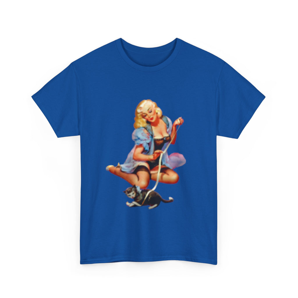 Pin-Up Girl with Cat T-Shirt