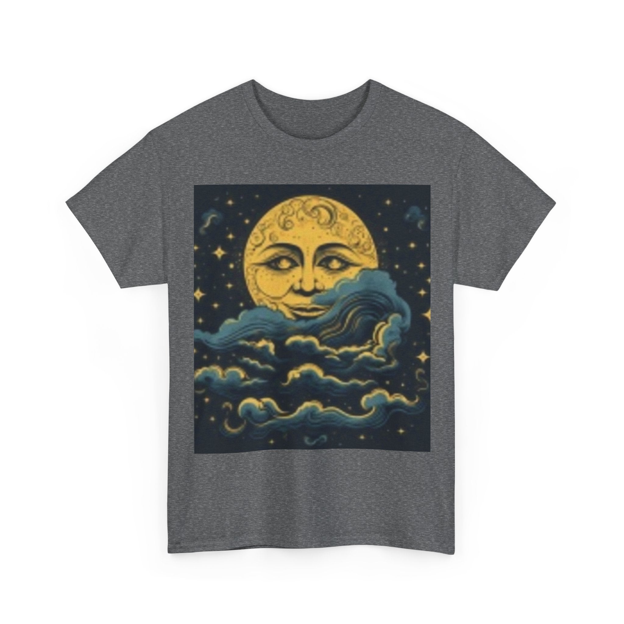 Vintage Moon & Clouds Graphic Tee — Retro Celestial T-Shirt