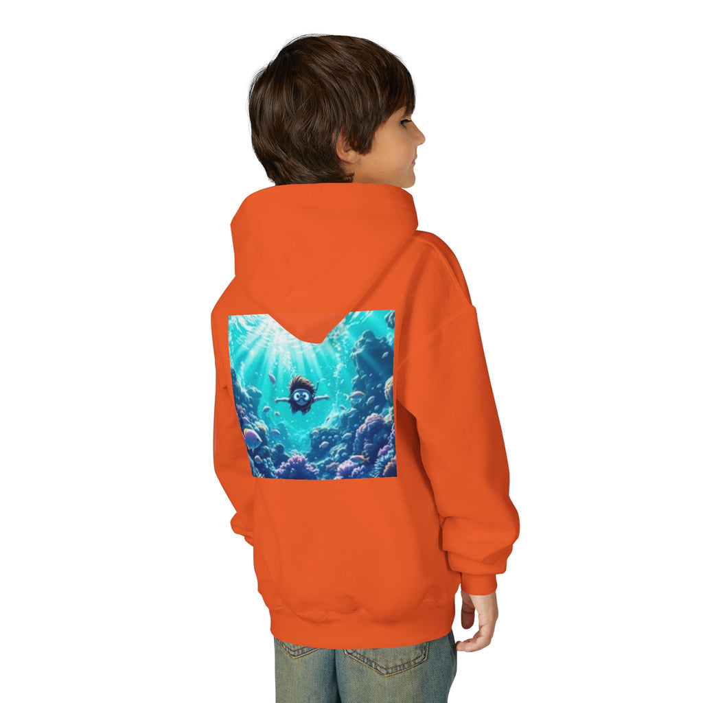 Youth Hoodie with Vintage Octopus & Underwater Scene — Kids Ocean Crew Pullover