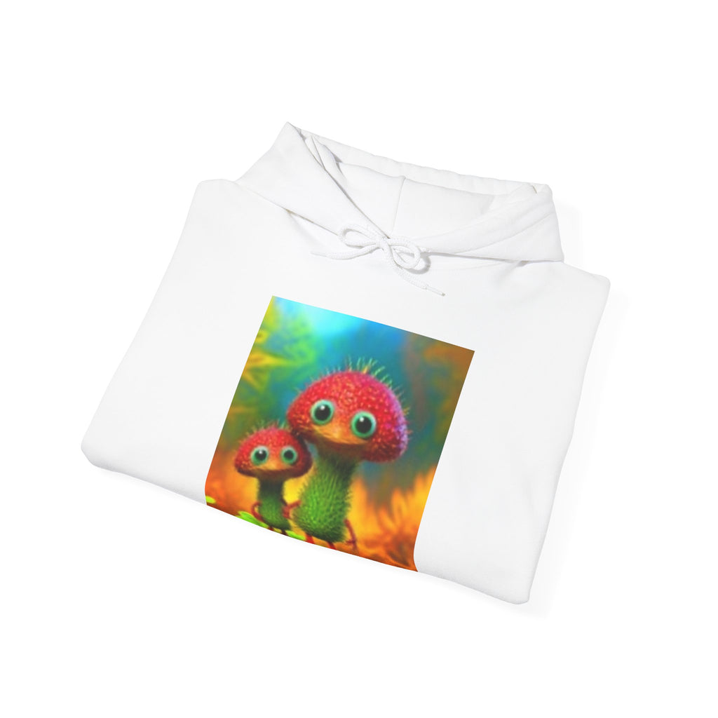 Psychedelic Mushroom Creatures Hoodie — Colorful Fractal Art Pullover