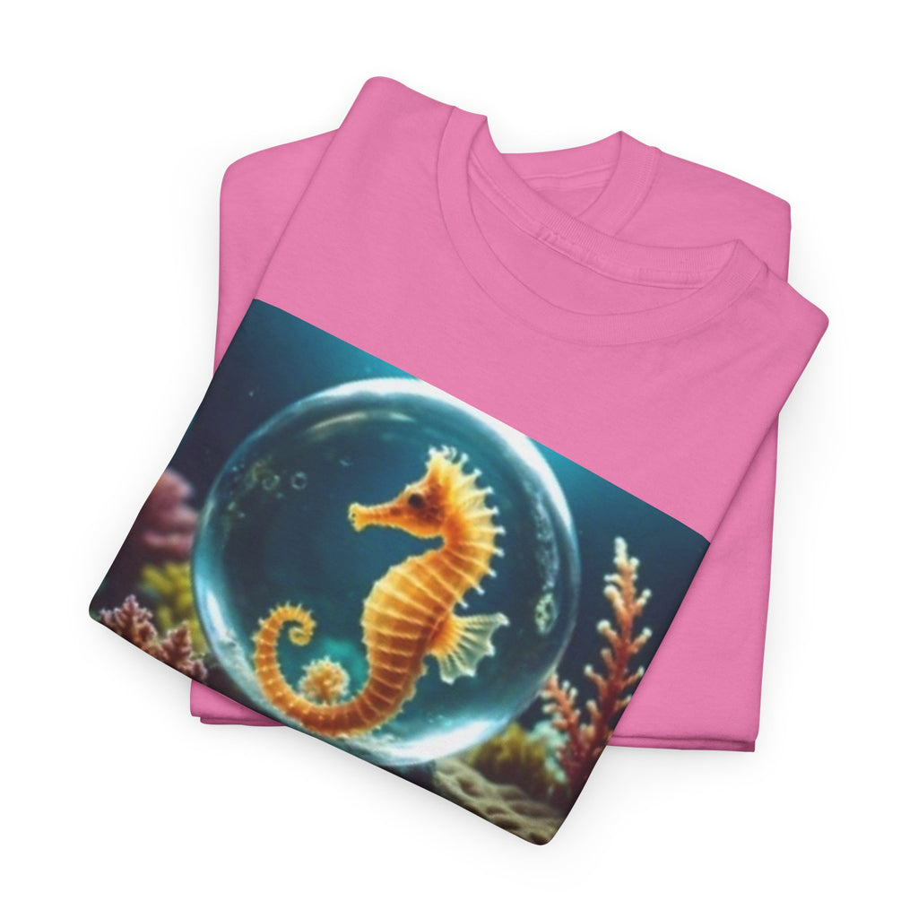 Seahorse Bubble & Facts T‑Shirt — Cute Marine Life Graphic Tee
